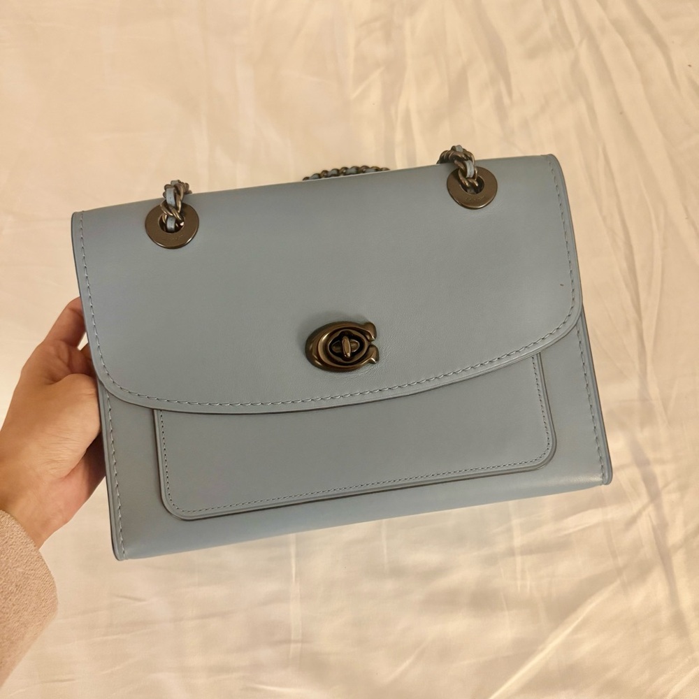 Coach Parker Blue Leather Shoulder Bag